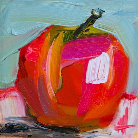 Angela Moulton, Playful Painting, Unique Framing, Pink Lady Apples, Apple Painting, Artfully Walls, Diy Artwork, Fruit Painting, Gallery Wall Decor