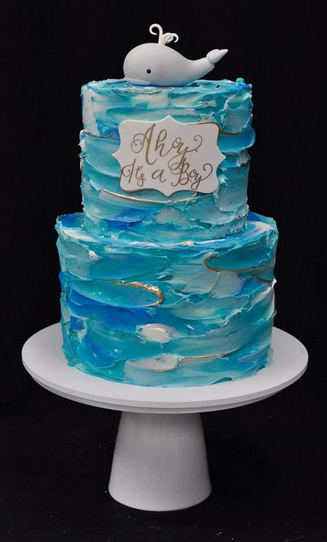 Ocean Baby Shower Cake, Whale Baby Shower Cake, Beach Baby Shower Theme, Whale Baby Shower Theme, Surfer Baby Shower, Ocean Baby Shower Theme, Ocean Baby Showers, Beach Baby Showers, Sea Baby Shower