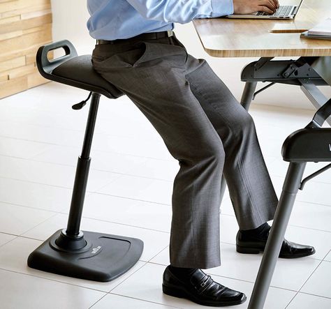 The 11 Best Standing Desk Stools & Chairs [2020 Review] Converting Closet, Standing Chair, Standing Desk Chair, Best Standing Desk, Standing Desk Ergonomics, Desk Stool, Standing Desk Office, Tall Chairs, Drafting Chair