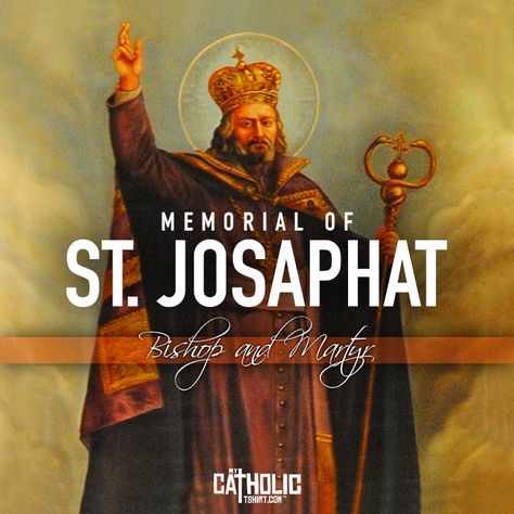 Today we celebrate the memorial of Saint Josaphat, Bishop and Martyr. #FeastDay‬ #StJosaphat‬ St. Josaphat, a Catholic of the Ruthenian rite. Born in the then Polish region of Lithuania of Orthodox parents, he became a Catholic and a Ukrainian Basilian monk. Chosen bishop, he worked faithfully for the unity of the Church until he suffered martyrdom at the hands of an angry mob in Russia. His feastday in the Extraordinary Rite is celebrated on November 14. #mycatholictshirt St Josaphat, Catholic Tshirts, Catholic Church, The Church, Lithuania, How To Become, Movie Posters, Santos, Film Posters