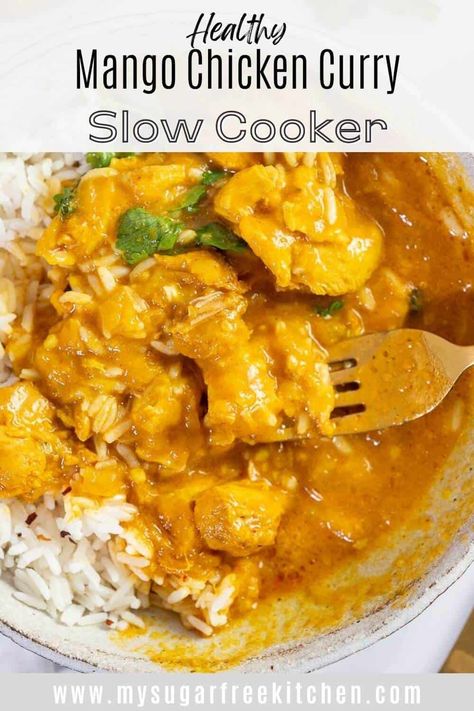 Pataks-curry-paste Recipes, Slow Cooker Chicken Curry Recipes Easy, Slow Cooker Yellow Curry, Chicken Coconut Curry With Mango, Mango Curry Chicken, Slow Cooker Mango Chicken Curry, Slow Cooker Indian Chicken Curry, Curry Slow Cooker, Crockpot Curry