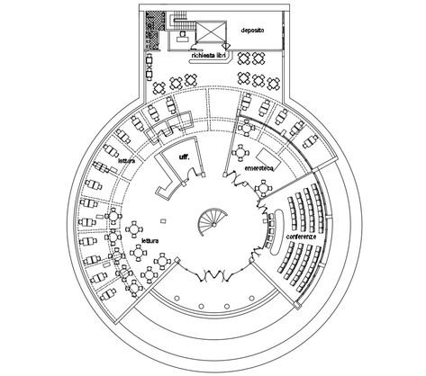 Public Library Plan DWG File Public Libraries Design, Library Floor Plan Architecture, Library Layout Plan, Library Plan Architecture, Public Library Floor Plan, Library Design Architecture Plan Layout, Public Library Architecture, Library Layout, Library Floor Plan