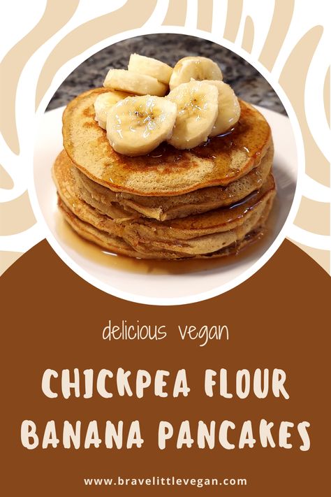 These chickpea flour banana pancakes are perfect for a plant-based weekend brunch! Made using Bob's Red Mill chickpea flour. Vegan - Gluten Free - 8 Ingredients - Plant Based Vegan Chickpea Flour Pancakes, Buckwheat Flour Pancakes, Chickpea Flour Pancakes, Chickpea Pancakes, Garbanzo Bean Flour, Flour Pancakes, Bean Flour, Buckwheat Flour, How To Make Pancakes