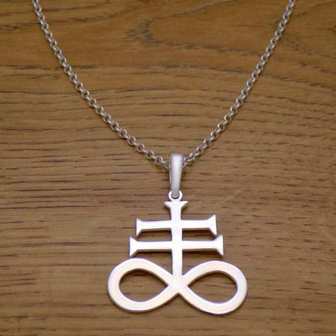 Satanic Necklace, Satanic Cross, Satanic Jewelry, Leviathan Cross, Pendant With Chain, Introverted, Viking Jewelry, Cross Jewelry, Stunning Necklace