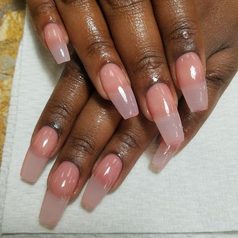 Translucent Pink Acrylic Nails, Clear Pink Matte Nails, Clear Pink Glossy Nails, Light Pink Transparent Nails, Sheer Pink Coffin Acrylic Nails, Translucent Pink Nails, Military Nails, Burgundy Acrylic Nails, Acrylic Nails At Home