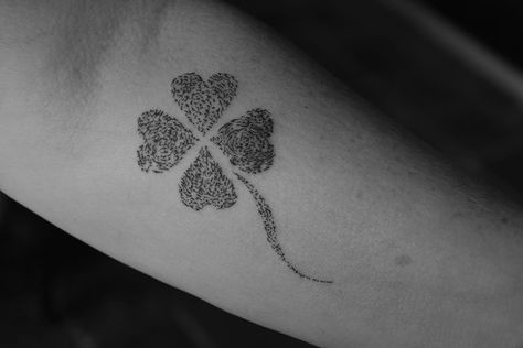 Made with kids fingerprints "my loves" Thumbprint Tattoo, Fingerprint Tattoo, Fingerprint Heart Tattoos, Heart Fingerprint, Leaf Clover Tattoo, Fingerprint Tattoos, Clover Tattoo, Shamrock Tattoos, Freedom Tattoos