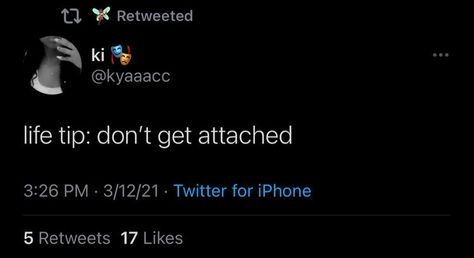 Attachment Issues Quotes Twitter, Attachment Twitter Quotes, Attachment Tweets, Attached Tweets, Getting Attached Quotes, Out Of Pocket Tweets, Nonchalant Tweets, Take A Break Quotes, Dont Get Attached