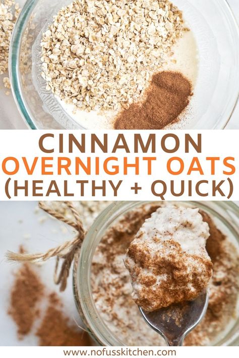 Overnight Oats With Milk, Overnight Oats With Water, Cinnamon Overnight Oats, Oats With Yogurt, Overnight Oats Recipe Easy, Overnight Oats With Yogurt, Best Overnight Oats Recipe, Oat Recipes Healthy, Easy Overnight Oats