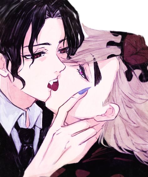 Muzan X Douma Fanart, Douma And Muzan, Douma X Muzan, Muzan Manga, Goth Pfp, Muzan Kibutsuji, Anime Paper, Cute Romance, Sebastian Michaelis