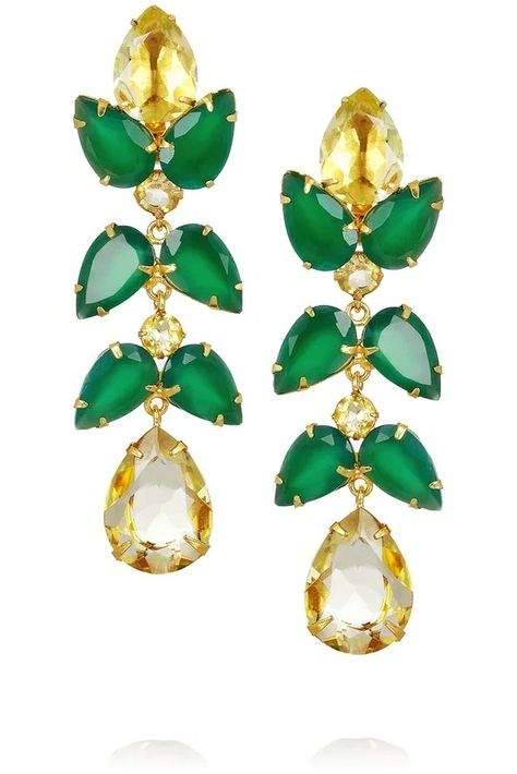 BOUNKIT 24-karat gold-plated quartz and onyx drop earrings seen at NET-A-PORTER.COM wow, so amazingly beautiful – these earrings will go with everything – with black or colored dresses,… The Bling Ring, Bridal Earrings Drop, Jeweled Earrings, Onyx Earrings, Emerald Earrings, I Love Jewelry, Wedding Earrings, Bridal Earrings, Net A Porter