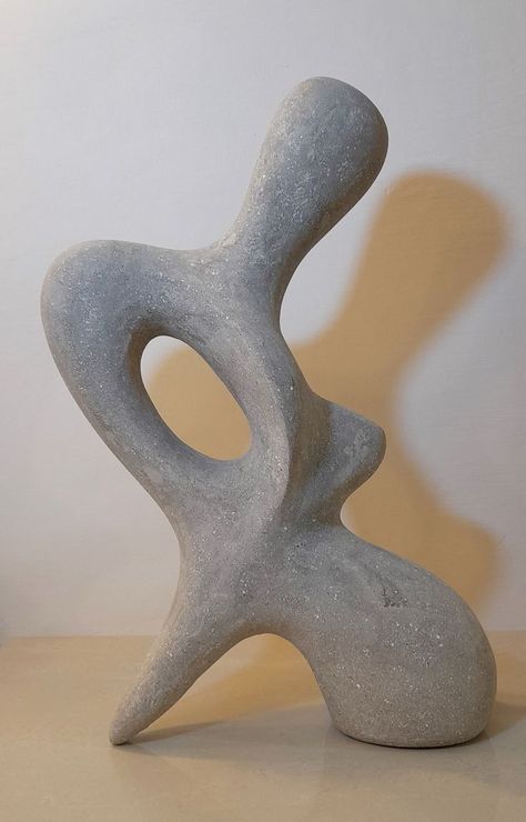 Organic styled, abstract concrete sculpture by Clark Camilleri Abstract Expressionism Sculpture, Clay Sculpture Human Form, Concrete Abstract Art, Concrete Sculpture Abstract, Abstract Pottery Sculpture, Organic Sculpture Abstract, Abstract Plaster Sculpture, Abstract Human Sculpture, Abstract Clay Sculpture