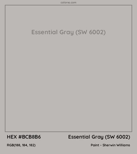 Sw Essential Gray, Essential Gray Sherwin Williams, Sherwin Williams Essential Gray, Mudroom Paint, Gray Sherwin Williams, Paint Color Codes, Sherwin Williams Gray, Gray Paint, Color Codes