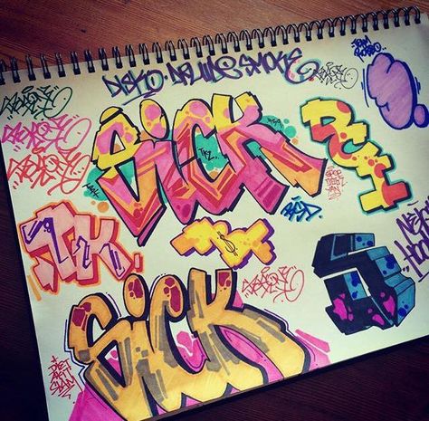 Sick Graffiti, Graffiti Wildstyle, Tattoo Lettering Design, Graffiti Text, Graffiti Piece, Graffiti Words, Graffiti Writing, Graffiti Lettering Fonts, Graffiti Doodles