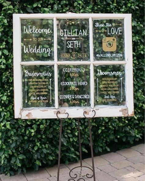 This was such a great sign. Sometimes a sign can say too much or too little @emilydevittdesigns nailed it! Photo by @leocabal Wedding Hashtag Sign, Wedding Hashtag, Shabby Chic Wedding, Window Pane, October Wedding, Wedding Wishes, Wedding Signage, Wedding Time, Seating Chart