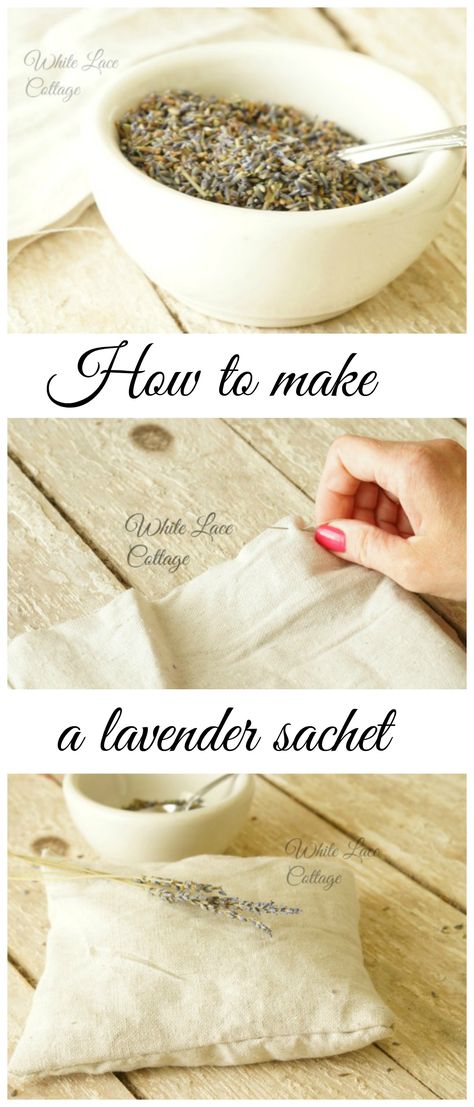 How to make a lavender sachet Lavender Homemade Gifts, Farmhouse Fabric Ideas, Diy Natural Gifts, Fabric Packaging Ideas, Homestead Christmas Gifts, Lavender Bags Ideas, Cottagecore Gift Ideas, Diy Easy Sewing Projects, Lavender Sachets Diy