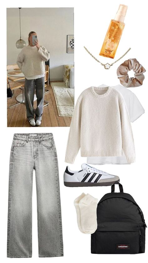 Easy college outfit autumn 2024 aesthetic College Student Aesthetic Outfit, Winter Outfits For College, College Campus Outfit, Fall Outfits College, Campus Outfit, 2024 Aesthetic, Outfit Autumn, College Outfit, Easy Outfit