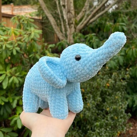 noelle 💕 on Instagram: "blue elephant 💙 this cutie still needs a home! what other colors for elephants would you guys like to see next? 🥰 Etsy Restock March 25th 5pm PST! pattern: @hellostitchesxo yarn: Sweet Snuggles Lite @michaelsstores #crochet #handmade #amigurumi #crocheting #knitting #crochetersofinstagram #crochetaddict #yarn #crochetlove  #instacrochet #diy #crocheted #knit #etsy #craft  #makersgonnamake #crochetlover #crochetinspiration #knittersofinstagram #crocheter #yarnspirat Crochet Projects Blue Yarn, Things To Crochet With Blue Yarn, Small Blue Crochet Projects, Crochet Ideas With Blue Yarn, Blue Things To Crochet, Crochet Blue Amigurumi Free Pattern, Blue Yarn Crochet Projects, Light Blue Crochet Ideas, Blue Crochet Projects