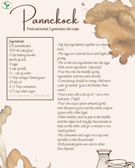 Recipe Pannekoek Resep Maklike, Pannekoek Resep, Pannekoek Recipe, Entertaining Dishes, Pancakes From Scratch, Biscuit Bread, African Recipes, South African Recipes, Dutch Recipes