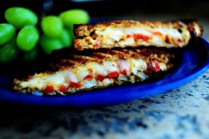 Grilled Chicken and Roasted Red Pepper Panini | The Pioneer Woman Cooks | Ree Drummond Roasted Red Pepper Panini, Chicken Roasted Red Peppers, Basil Pesto Chicken, Chicken Roasted, Panini Recipes, Grilled Cheese Sandwiches, Parmesan Chicken, Tasty Kitchen, Roasted Red Pepper