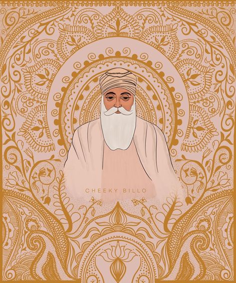 Gurupurab Aesthetic, Punjab Illustration Art, 10 Gurus Sikh Wallpaper, Gurupurab Drawing, Gurupurab Guru Nanak Dev Ji, Positive Manifestation Wallpaper, Sikhism Beliefs, Guru Wallpaper, Punjabi Art