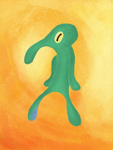 Squidward Painting, Bold And Brash, Spongebob Painting, Spongebob Wallpaper, Painting Canvases, Tableau Art, Arte Inspo, True Art, Aesthetic Painting