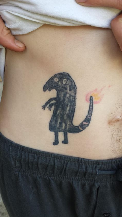 The drunk Charmander: Charmander Tattoo, Natural Tattoo Removal, Terrible Tattoos, Tattoo Cream, O Tattoo, Pokemon Tattoo, Tattoo Fails, Bad Tattoos, Diy Tattoo