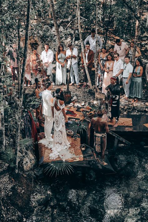 Elopement Wedding in Tulum Ancestral Mayan Ceremony - Melissa & Adam - Tulum Wedding Photographers Cancun Riviera Maya - FineArt Studio Sacred Wedding Ceremony, Cenote Wedding Ceremony, Mayan Wedding Ceremony, Spiritual Ceremony Wedding, Spiritual Wedding Ideas, Spiritual Wedding Ceremony, Jungle Elopement, Dominican Wedding, Mexican Beach Wedding