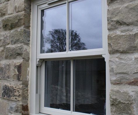 Window Frame Colours, Stone Cottage Homes, Upvc Sash Windows, Terrace House Exterior, Georgian Windows, Double Glazed Sash Windows, Cottage Windows, Sash Window, Porch Windows