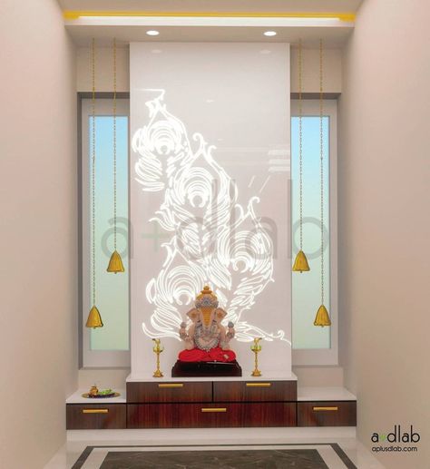 Pooja Design, Shrine Room, Mandir Designs, Mandir Design, Temple Design For Home, Wallpaper Interior Design, Wallpaper Interior, Pooja Room Design, Temple Architecture