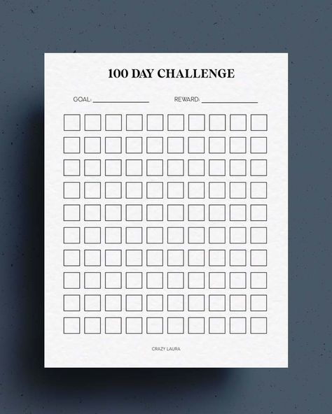 Looking for and easy way to make or break a habit? Check out these free challenge tracker printables that come with two different versions! 100 Day Tracker Printable Free, 100 Day Challenge Printable, 100 Days Challenge Printable, Ipon Challenge Printable For Students, Ipon Challenge Printable, 90 Day Challenge Tracker, Ipon Challenge, Gladiator Movie, Crazy Laura