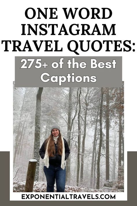 Pinterest image saying "One Word Instagram Travel Quotes: 275+ of the Best Captions" Captions For Travel Photos, Word Captions, One Word Caption, Best Captions, Short Travel Quotes, Travel Phrases, Travel Captions, Minimalist Photos, Exotic Beaches