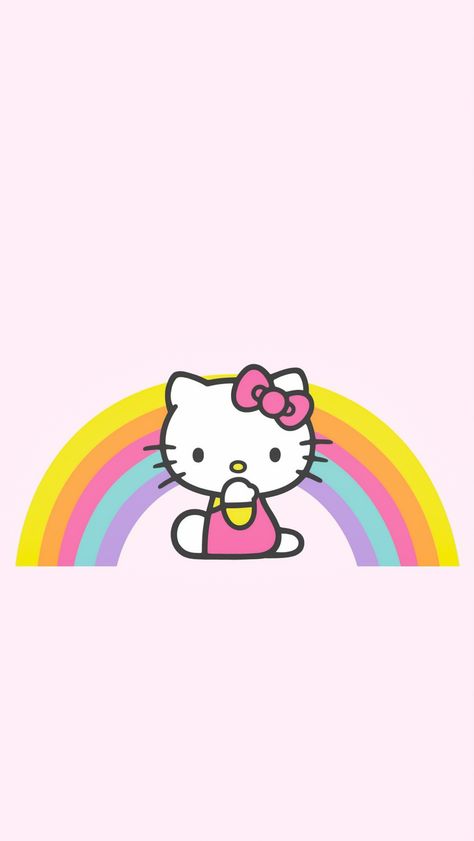 Hello Kitty, Kitty, Rainbow, Pink