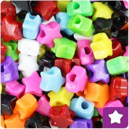 BeadTin Neon Bright Multi 13mm Star Pony Beads (250pcs) - Walmart.com Bracelet Stuff, Beaded Banners, Group Crafts, Interesting Images, Hair Decorations, How To Make Necklaces, Pony Beads, Mixed Colors, Childrens Party