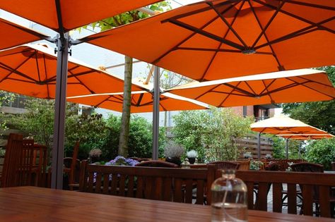 Square Commercial Umbrellas | P6 Series | Shelter | Outdoor - Living Ombra Pergola, Large Outdoor Umbrella, Garage Pergola, Commercial Umbrellas, Pergola Pictures, Restaurant Exterior, Outdoor Umbrellas, Outdoor Shelters, Pergola Garden