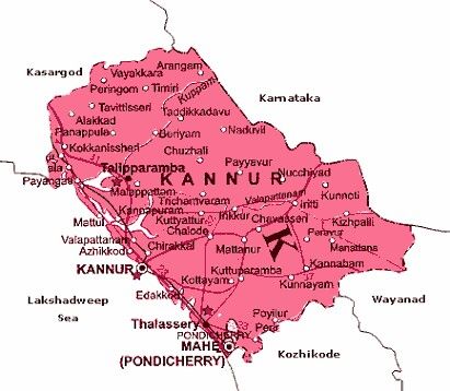 Kannur district map. Kerala in India. Kerala Travel, Agriculture Education, Thiruvananthapuram, Kerala Tourism, Map Travel, Mangalore, Kerala India, South India, My Business