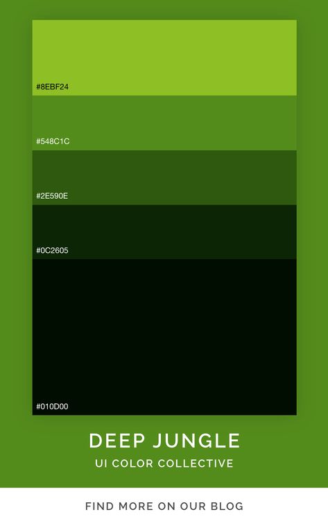 Jungle Green Color Palette, Cool Green Color Palette, Green Color Interior Design, Color Pallete Green, Green Branding Design, Green Colour Palettes, Deep Green Color Palette, Jungle Color Palette, Green Color Pallet