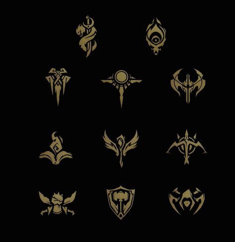 ArtStation - Icon Concepts (League of Legends), Samuel Thompson Draven League Of Legends, League Of Legends Tattoo, League Of Legends Logo, Ekko League Of Legends, Cosplay League Of Legends, League Legends, Cool Symbols, League Of Legends Memes, Magic Symbols