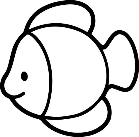 Fish Ideas Drawing, Coloring Outlines For Kids, Easy Drawing Fish, Cute Fish Drawing Easy, Stuff To Trace, Fish Cute Drawing, Fish Drawings Easy, How To Draw A Fish, Fish Activities For Preschool