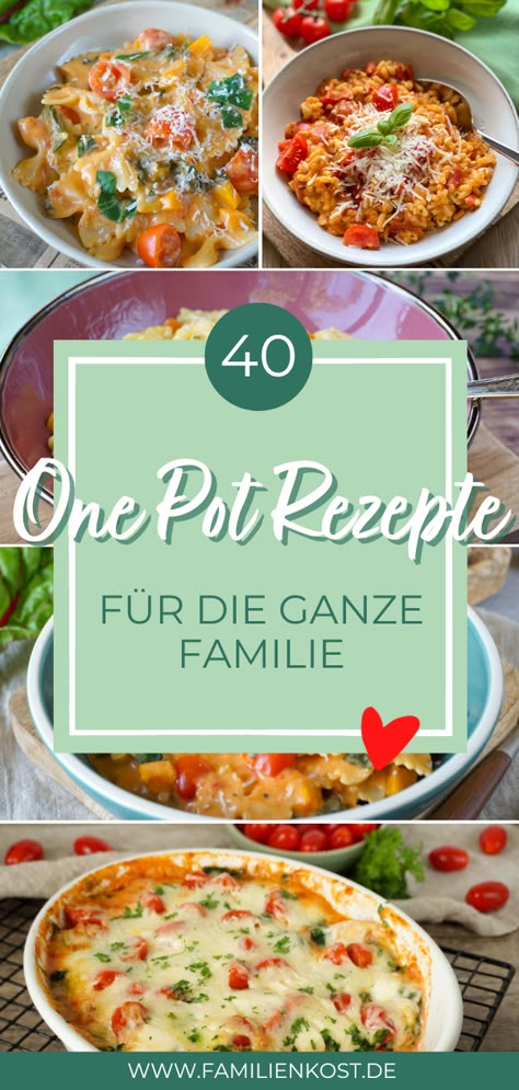 Ob du es One Pot oder Eintopf nennst - die Idee, ganze Gerichte in nur einem Topf zu kochen, ist genial! Denn dadurch sparst du einiges an Zeit, musst weniger Küchenutensilien abwaschen und hast die Familienmahlzeiten schneller auf dem Tisch. In diesem Artikel teile ich meine besten One Pot Gerichte und Rezepte mit dir. Familienkost.de, One Pot Rezepte, One Pot Pasta Rezepte, One Pott Gerichte, One Pot Pasta vegetarisch, ein Topf Gerichte, ein Topf Rezepte, ein Topf Pasta, eine Pfanne Gerichte Simple One Pot Meals, One Pot Pasta, Low Fat, Cheeseburger, One Pot, Instant Pot, Slow Cooker, Food To Make, Meal Prep