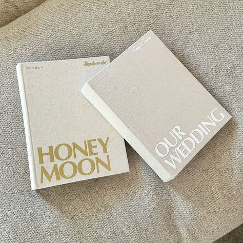 Our linen honeymoon and wedding photo albums are such a cute duo! 🍯🤍 These photo albums are a great pair to get for yourself or even as a gift! #weddingphotoalbum #honeymoonideas #weddingphotography Wedding Day Gifts For Groom, Wedding Photo Album Ideas, Wedding Ideas Aesthetic, All Things Wedding, Wedding Photo Album, Album Wedding, Wedding Gift Ideas, Wedding Branding, Wedding Photo Albums