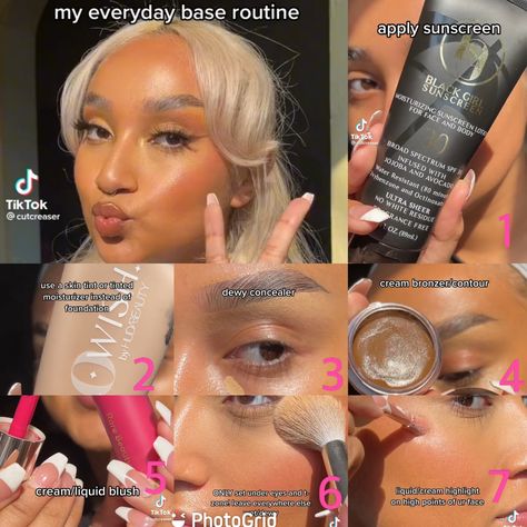 Face Tinted Moisturizer, Tinted Moisturizer Makeup Routine, Tinted Moisturizer For Black Women, Tinted Sunscreen Makeup Look, Skin Tint Makeup Look, Tinted Moisturizer Makeup Look, Black Women Makeup Tutorial, Simple Everyday Makeup, Black Women Makeup