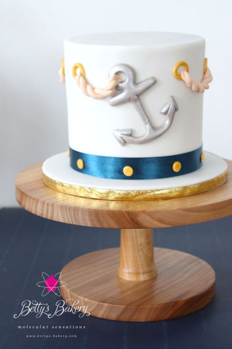 Nautical Birthday Cakes, Anchor Cakes, Birthday Cakes For Boys, Aye Aye Captain, Boat Cake, Cake Land, Ship Captain, Nautical Cake, Mini Wedding Cakes