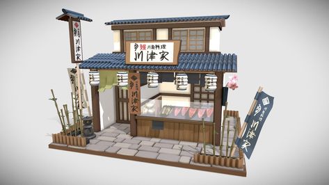 Japanese Bloxburg, Japanese Restaurant Exterior, Restaurant Banner Design, Restaurant Graphic Design, City Bloxburg, Miniature Restaurant, Restaurant Banner, Restaurant Japanese, Blaze Pizza