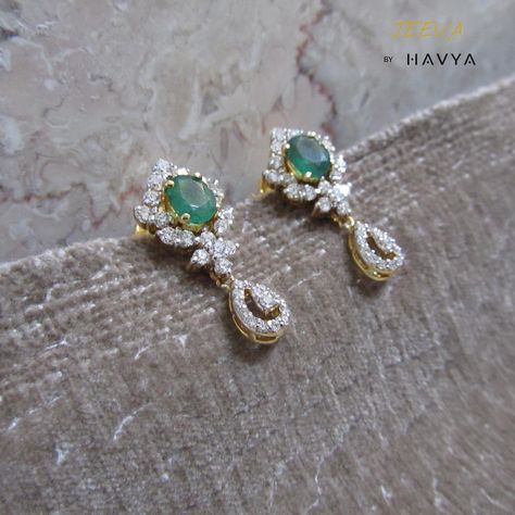 Real Diamond Earrings Indian, Earrings Gold Indian Simple, Emerald Earrings Indian, Dailywear Bangles Gold, Diamond Drop Earrings Simple, Diamond Hangings, Diamond Hanging Earrings, Diamond Ear Rings, Earrings Gold Indian