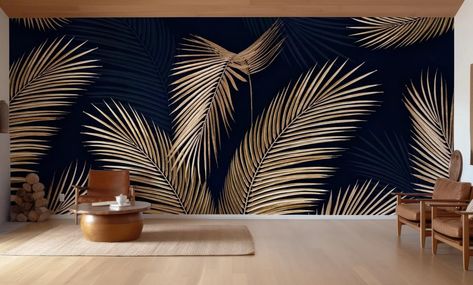 Interior styles wall murals & custom wallpaper from Wallism | Eco-friendly and sized to your wall Gorgeous Wallpaper, Green Leaf Wallpaper, Floral Wallpapers, Room Green, Palm Wallpaper, Tropical Wallpaper, Living Room Green, Mural Design, Wallpaper Designs