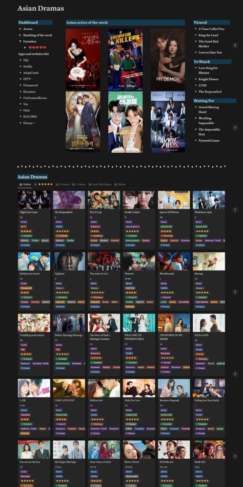 notion study template Notion Entertainment Template, Kdrama Notion Template, Notion Movie Template, Notion Kpop, Kdrama Tracker, Notion 2024, Notion Template Free, Notion Tracker, Aesthetic Kdrama