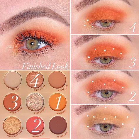 @danial_barbier • Instagram photos and videos Colourpop Collection, Inner Corner Highlight, Applying Eyeshadow, Orange Eyeshadow, Colourpop Eyeshadow, Peach Eyeshadow, Hair And Makeup Tips, Eye Makeup Steps, Beautiful Eye Makeup