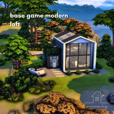 Sims 4 Loft House Base Game, Sims 4 Loft, Game Loft, Chef House, Sims 4 Cottage, Sims Builds, Sims 4 House Design, Casas The Sims 4, Sims House Design