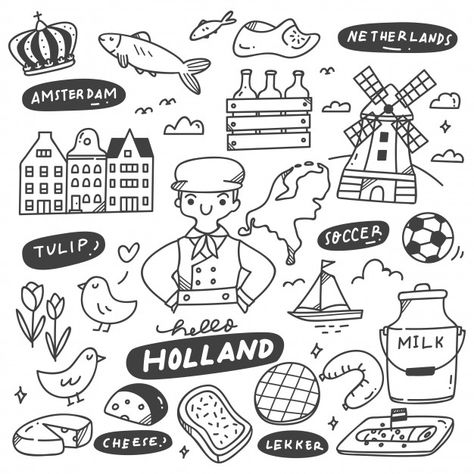 Hand drawn holland doodle set Premium Ve... | Premium Vector #Freepik #vector #city #crown #beer #doodle Mandala Sketch, City Of Adelaide, Doodle Characters, Coffee Vector, Drawing Prompt, Vector Free Download, Mini Drawings, Vector Hand, Logo Icons