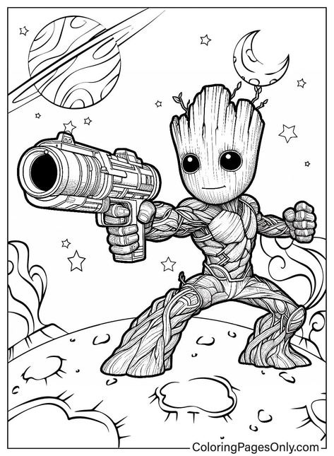 Discover amazing coloring pages! Click now to start your creative journey. Perfect for all ages! 😅😉 Groot Marvel Art, Groot Coloring Pages, Marvel Coloring Pages, Groot Drawing, Star Wars Coloring Sheet, 2024 Drawing, Lego Coloring Pages, Comic Art Sketch, Witch Coloring Pages